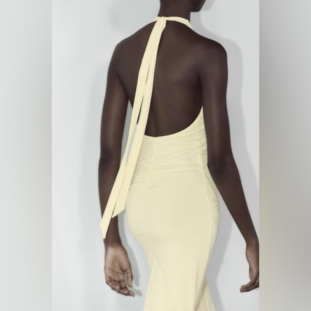 Zara Halter Polyamide Long Dress - Picture 4 of 6